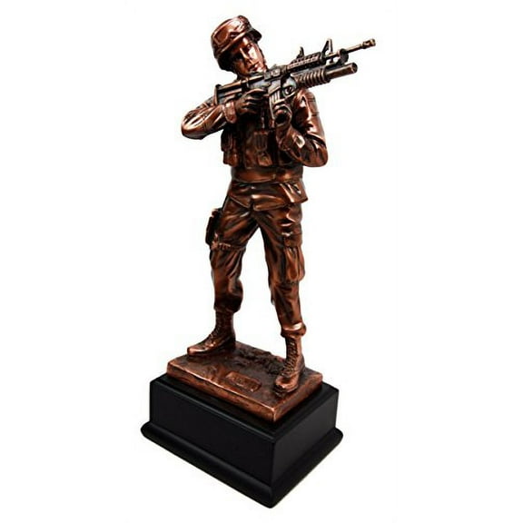 Ebros Men Of Duty Decorated Army Soldier Aiming With Rifle Figurine 11.5"Tall