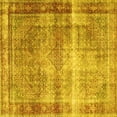 thumbnail image 1 of Ahgly Company Machine Washable Indoor Square Persian Yellow Traditional Area Rugs, 5' Square, 1 of 4