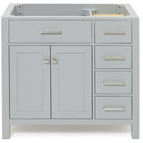 Ariel H036s-L-Bc Bristol 36" Single Free Standing Left Offset Vanity Cabinet Only - Grey