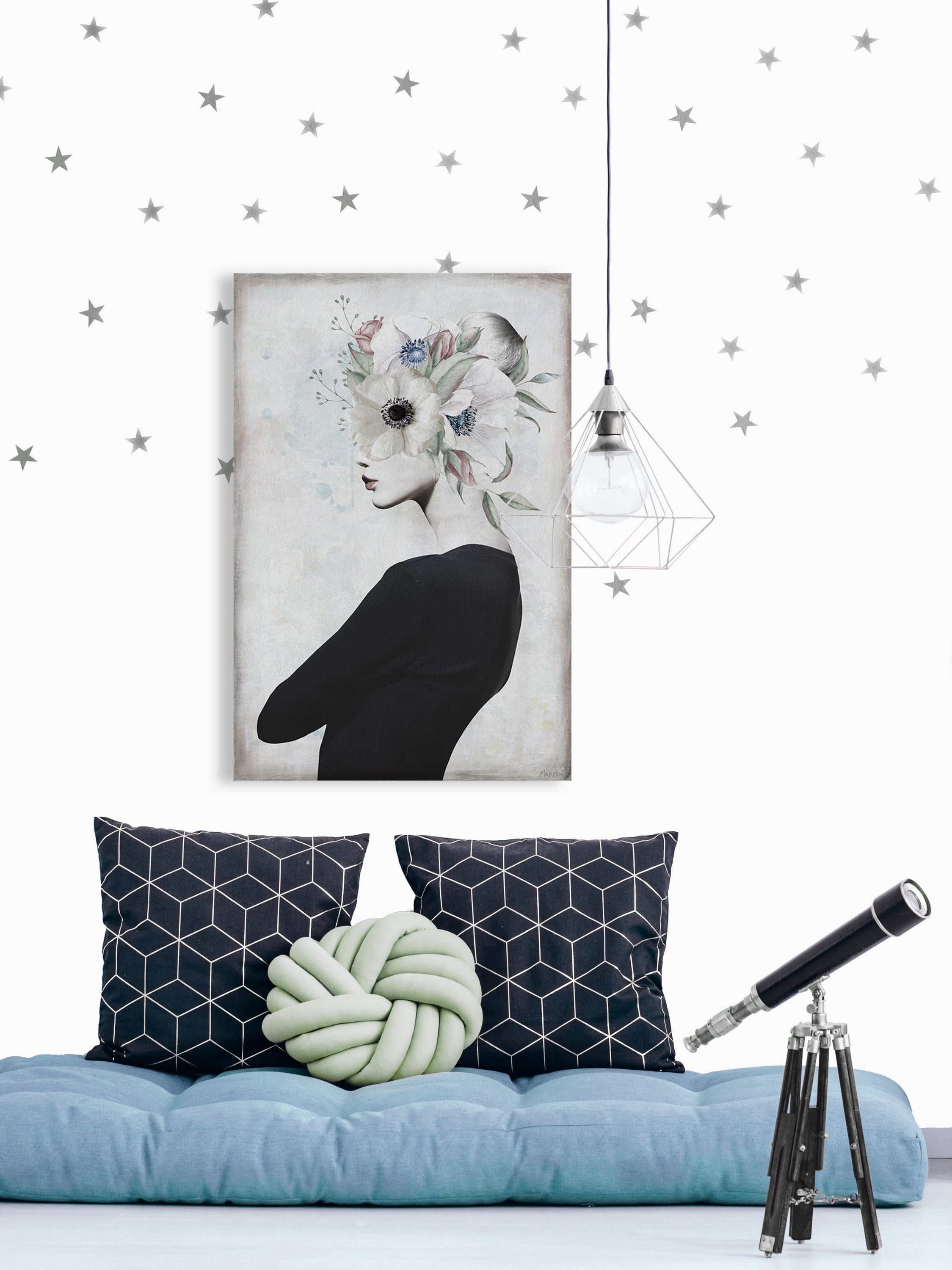 Confidently Beautiful 12 in x 18 in Painting Canvas Art Print, by Marmont Hill