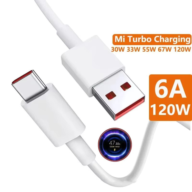 6A Fast Charging USB C Cable for Xiaomi Huawei USB Type C Cord USB Phone Charger Wire for Xiaomi Mi 13 12 Pro Realme POCO Turbo