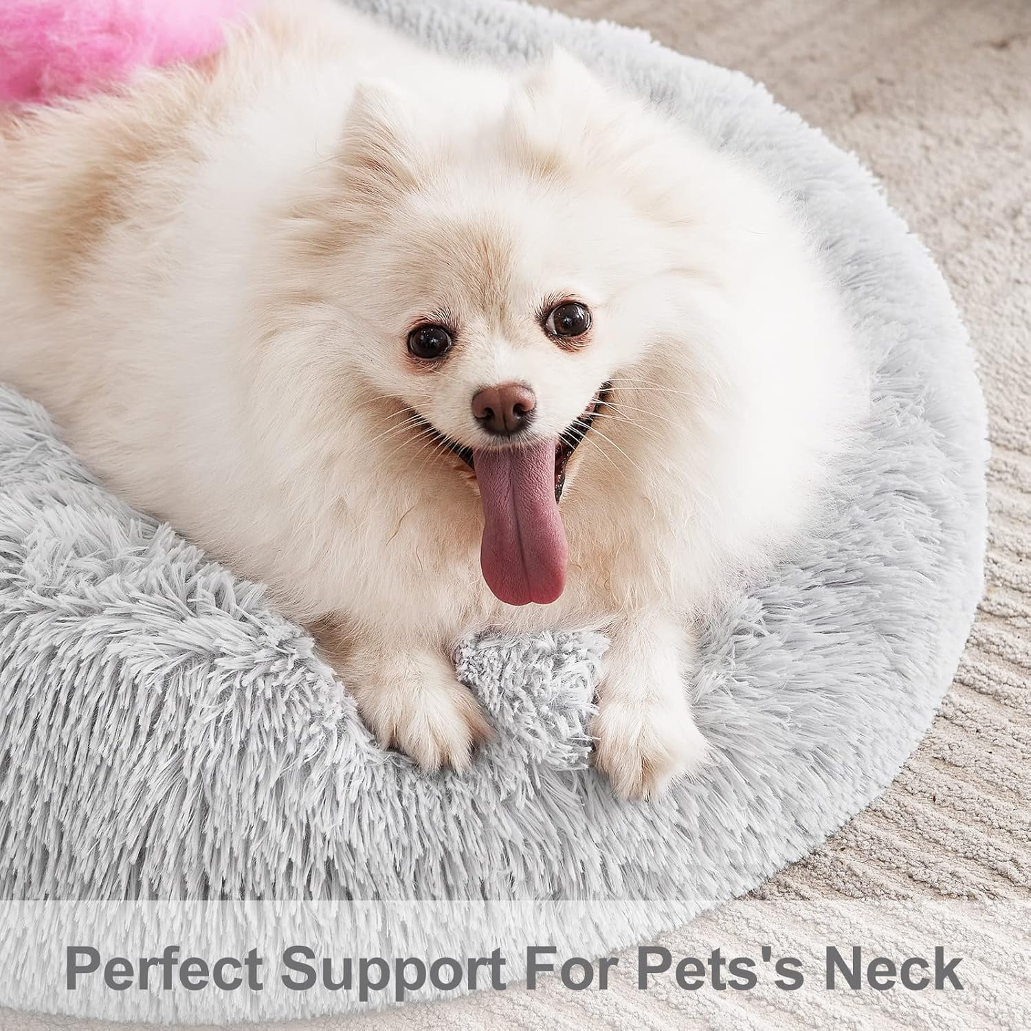 Orthopedic Dog Bed Comfortable Donut Cuddler Round Pet Beds Ultra Soft Washable Dog and Cat Cushion (20''/23''/30'') (23'', Brown)