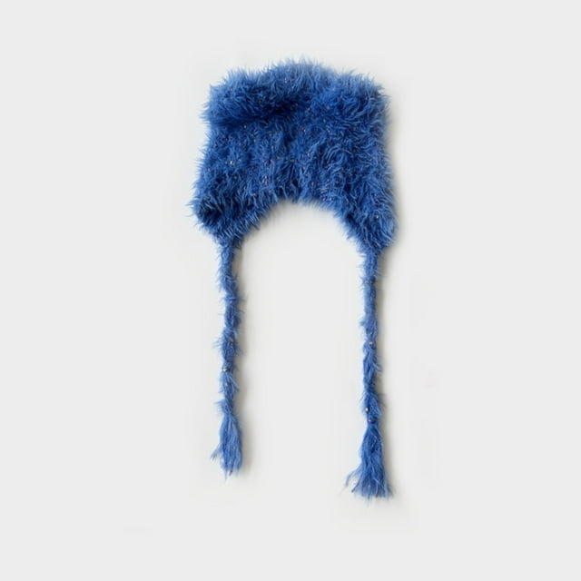 Cameland Chapeau d'Hiver Coloré Tricoté avec Bretelles à Franges Chaud pour Femmes