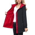 thumbnail image 3 of Windbreaker Jacket Women Outdoor Plus Size Hooded Long Sleeve Solid Color Double Sided Coat Winter Sports Casual Jacket Outerwear with Pockets, 3 of 10