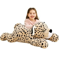 IKASA Giant Cheetah Stuffed Animal Plush Toy,Large Jumbo Leopard 30" Brown Huge Cute Soft Toys,Big Size Plushy Fluffy Fat Oversized Plushie,Gifts for Kids Girls Boys Girlfriend Children