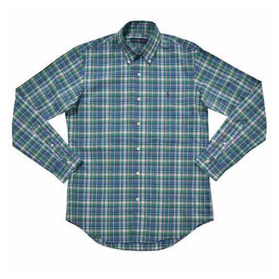 Polo Ralph Lauren Men's Slim Fit Plaid Shirt, Size XS, Green