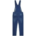 thumbnail image 2 of KIDSCOOL SPACE Big Boys Jeans Overalls,Elasitic Band Inside Soft Stretchy Denim Workwear,Blue,8-9 Years, 2 of 7