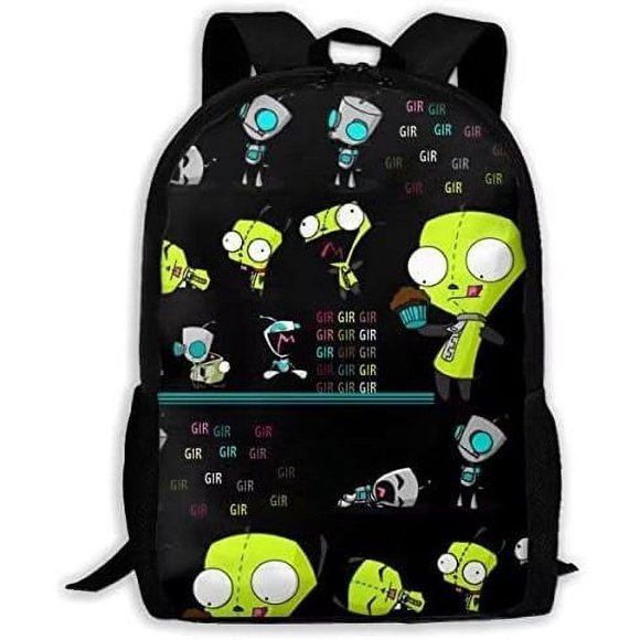 GIR Invader Zim Sac à Dos Extérieur Polyvalent Épaules Ordinateur Portable Sac d'École Sac à Dos Sacs de Jour Taille Unique