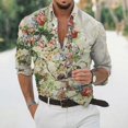 thumbnail image 1 of Camisa para hombre , informal, de calle, para exteriores, para uso diario, otoño e invierno, camisa floral de manga larga, suelta y cómoda, impresión 3D, 1 of 6