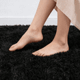 thumbnail image 6 of LUOVEN 6 x 9 Soft Fluffy Area Rug, Shaggy Indoor Plush Carpet for Living Room Bedroom Dorm Decor, Black, 6 of 7