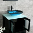 thumbnail image 4 of Walsport 24" Luxurious Bathroom Vanity with Sink Combo Cabinet Blue Tempered Glass Vessel Sink Bowl Faucet Drain Combo,Black, 4 of 8
