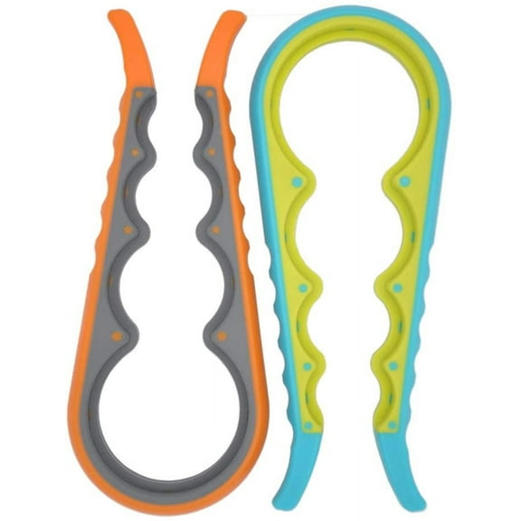 2 pcs Multi-Purpose Colourful Adjustable Rubber Strap Wrench Grip/Tighten Bottle Jar Can Opener for Small Hands, Seniors or Anyone Who Suffers from Arthritis
