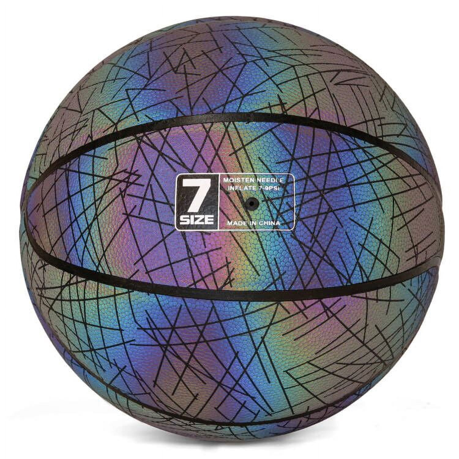 Outdoor Basketball Official Size 7(29.5''), Reflect Light PU Basketballs for Adult Youth Indoor Sport Training Match