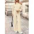 thumbnail image 3 of PRETTYGARDEN Long Sleeve Jumpsuit For Women Dressy Off Shoulder One Piece Loose Wide Leg Jumpsuits Casual Flowy Romper, 3 of 8