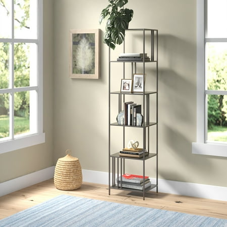 Camden&Wells - Ernest 18" Wide Bookcase - Gunmetal Gray