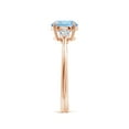 thumbnail image 3 of ANGARA Natural Round 1.12 ct Aquamarine and Diamond Three Stone Engagement Ring in 14K Rose Gold for Women (Size-7mm) | March Birthstone, Anniversary, Jewelry Gift for Women | Natural Aquamarine Ring, 3 of 10