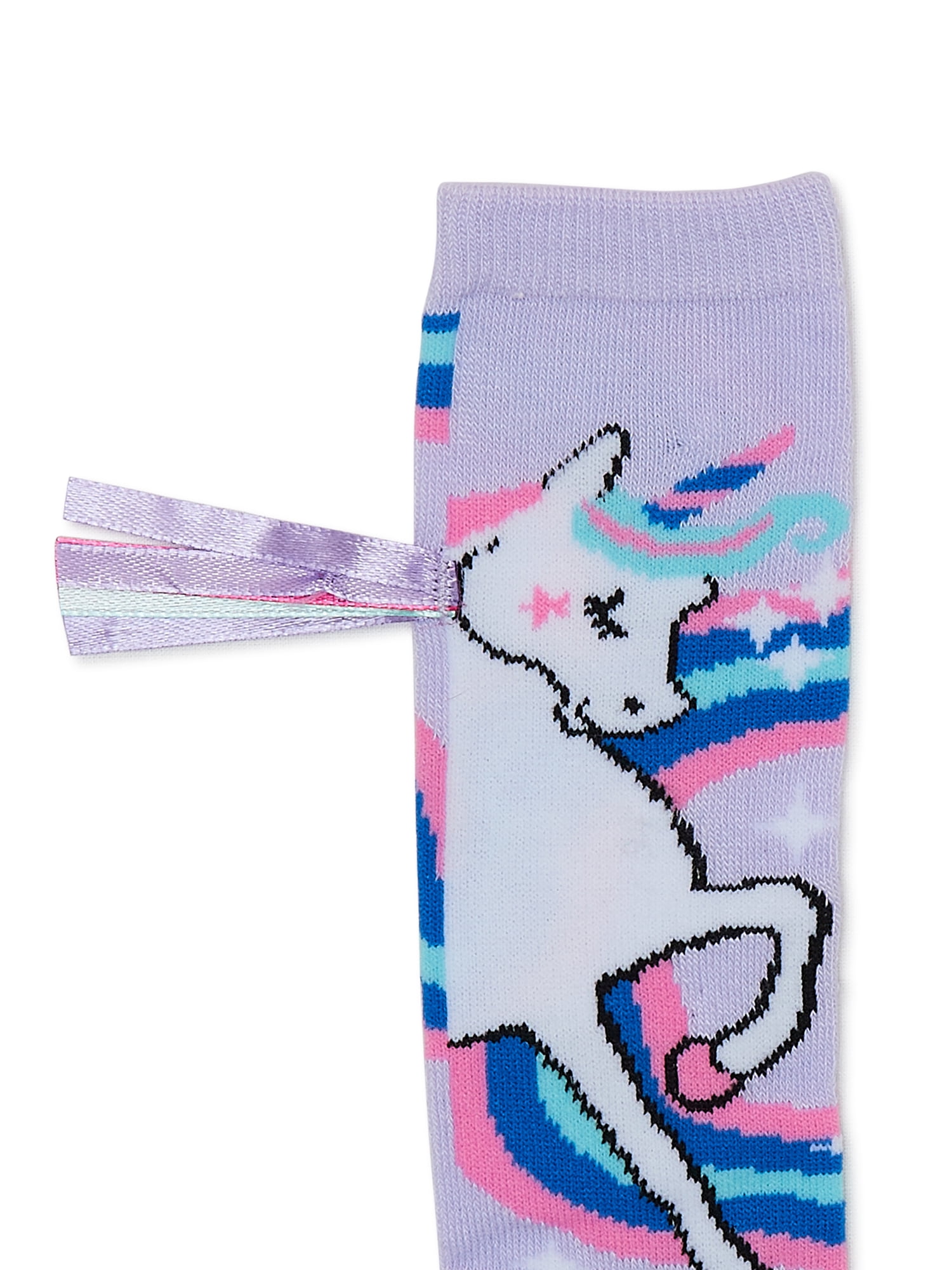 Wonder Nation Girls Knee High Fashion Socks, 3-Pack, Sizes S-L