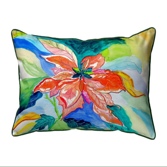 Betsy Drake HJ1052 16 x 20 in. Peach Poinsettia Large Indoor & Outdoor Pillow