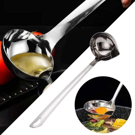 

2PCS Stainless Steel Oil Filter Spoon- Household Soup Spoon and Oil Separator