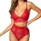 thumbnail image 1 of Gibobby Conjuntos de bragas con sujetador de lencería de encaje de tanga Conjunto de sujetador inalámbrico Conjunto de pijamas sexy de mujer S-XL Íntimos sexy(Rojo, M), 1 of 3