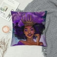 thumbnail image 2 of Nawypu Afro Black Girl with Purple Hair Hold Pillow (No Insert Include) Double Side Design Bolster Pillowcase,for Car,Cushion Couch,Sofa,Bed Cover Home Decorative Cushion Cover, 2 of 5