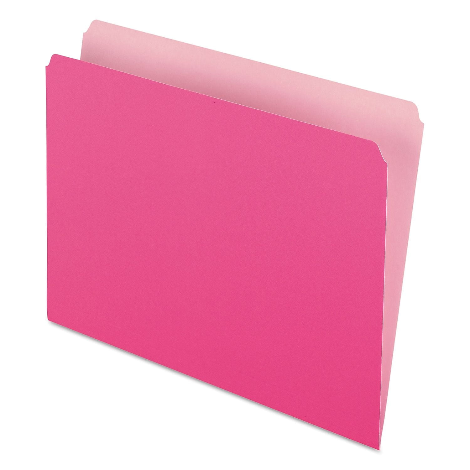 Pendaflex 152-PIN Two-Tone File Folders, Straight Cut, Top Tab, Letter, Pink/Light Pink, 100/Box