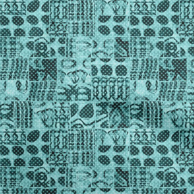 oneOone Georgette Viscose Turquoise Green Fabric Aaian Batik Craft Projects Decor Fabric Printed By The Yard 42 Inch Wide