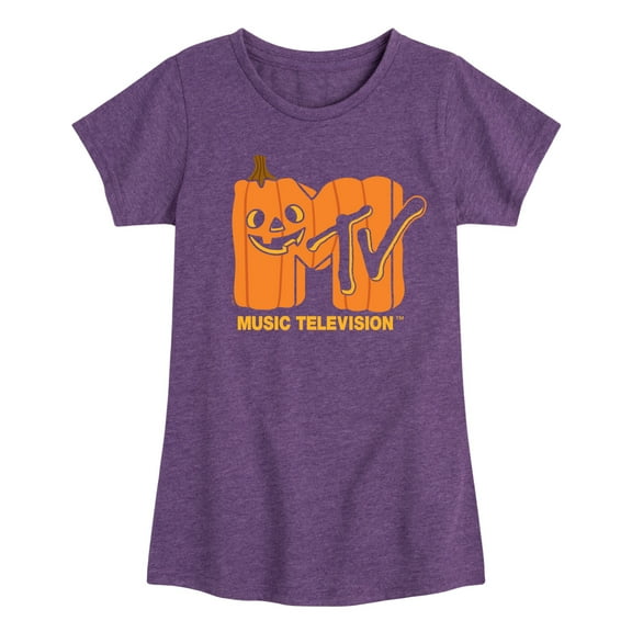 MTV - Logo Jack O Lantern - Toddler & Youth Girls Short Sleeve Graphic T-Shirt