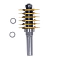 thumbnail image 1 of Industrial-Grade Adjustable Finger Joint Router Bit - 2-Teeth, 1/2 Inch Shank, 1-13/16 Inch Cutter Diameter | Carbon Steel Body, Alloy Cutting Head with PTFE Coating | Safe Non-Rebound Design for, 1 of 6