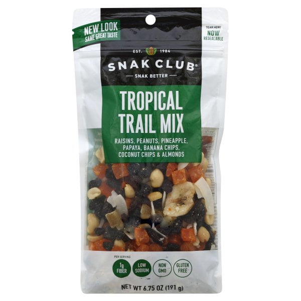 Snak Club Low Sodium GlutenFree Tropical Trail Mix, 6.75 oz.