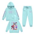 thumbnail image 1 of Kid Girl Pop Singer Hoodie Set,Casual Fashion Christmas Print Long Sleeve Pullover Casual Sweatshirt Pullover Crew Neck Oversized Sweatshirt, 140, 1 of 2