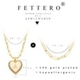 thumbnail image 5 of Fettero 14k Gold Plated Personalized Layered Chunky Paperclip Initial Heart Chain Pendant Necklace for Women (Letter X), 5 of 6