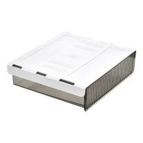 PureCasa Under Desk Drawer Slide Out Plastic Desktop Organizer for Stationery, Self-Adhesive Attachable Hidden Under Desk Storage Drawer for Office Home, 1 Pack, Black, 8.3"x6.7"x2.2"