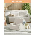 thumbnail image 3 of 2-in-1 Convertible Kids Couch - Soft Teddy Fleece Toddler Sofa Chair and Fold Out Lounger, White, 3 of 5