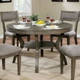 thumbnail image 5 of CoSoTower Rustic Grey Solid wood Round Dining Table w Shelf Dining Room Furniture 1pc Table Only, 5 of 6