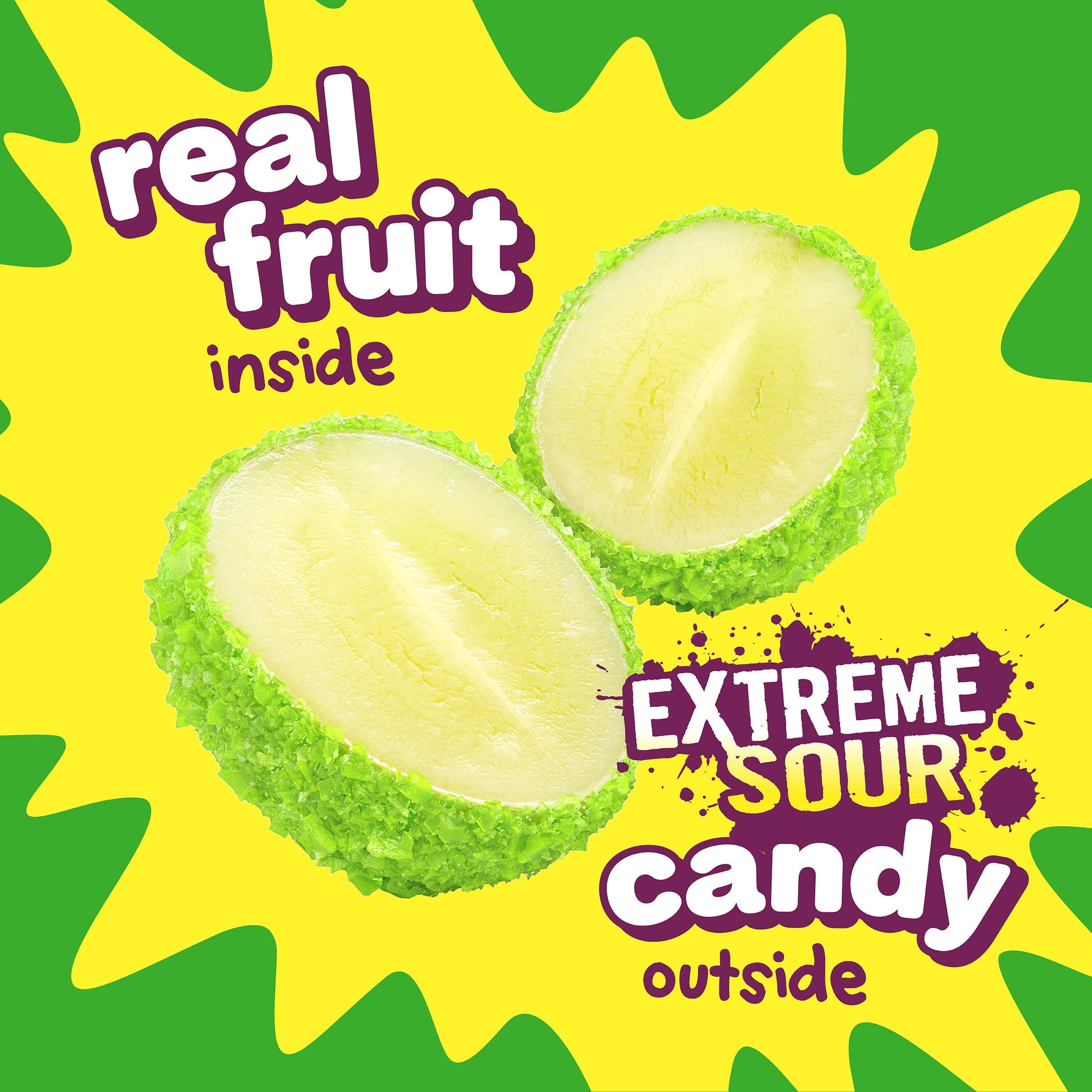 Fruit Riot X Warheads Extreme Sour Candy Grapes, Real Frozen Fruit, 8 oz