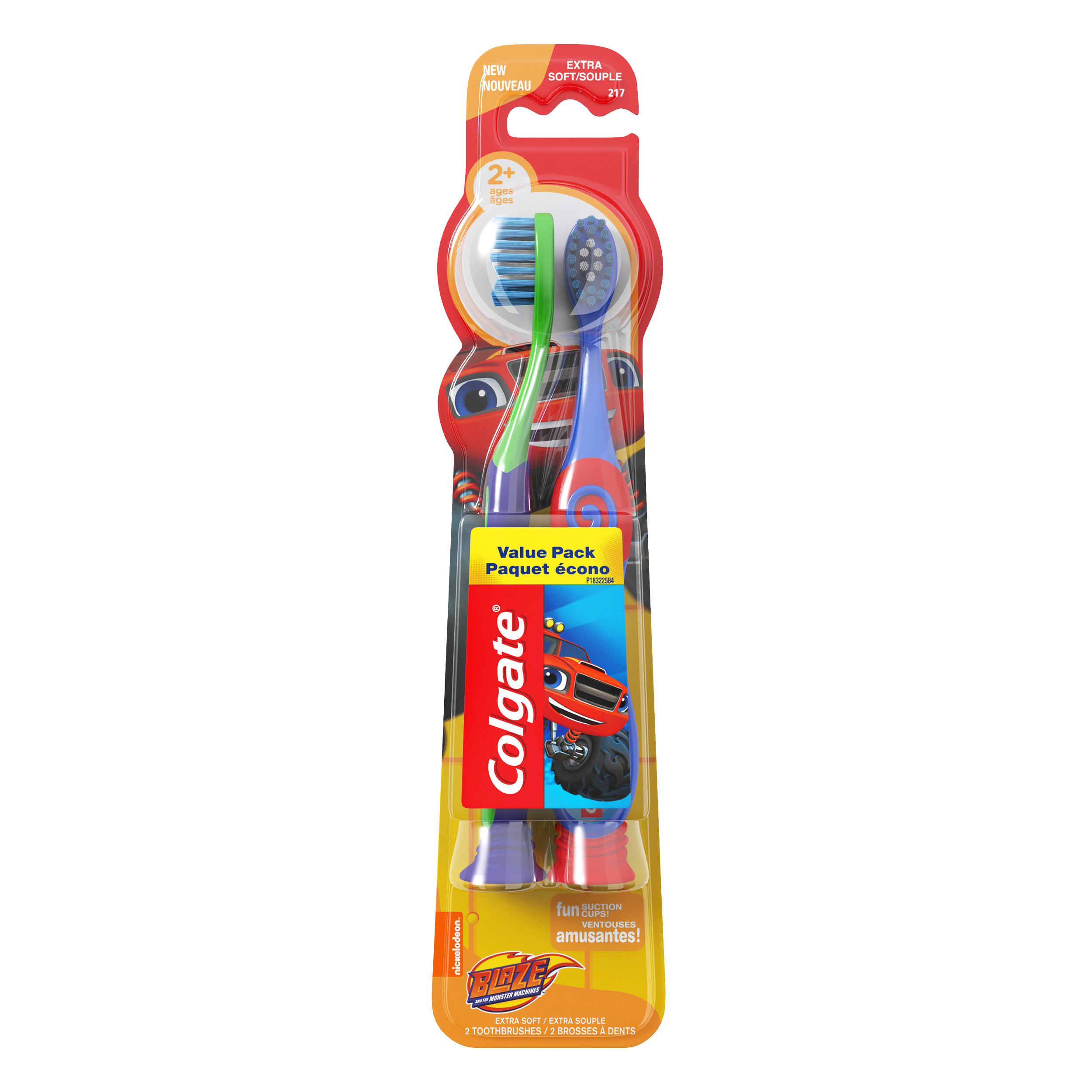 Colgate Kids Soft Toothbrush with Suction Cup, Blaze Value Pack 1