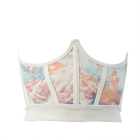 

Carolilly Women Fitness Waist Trainer Oil Painting Print Elastic Corset Shaper