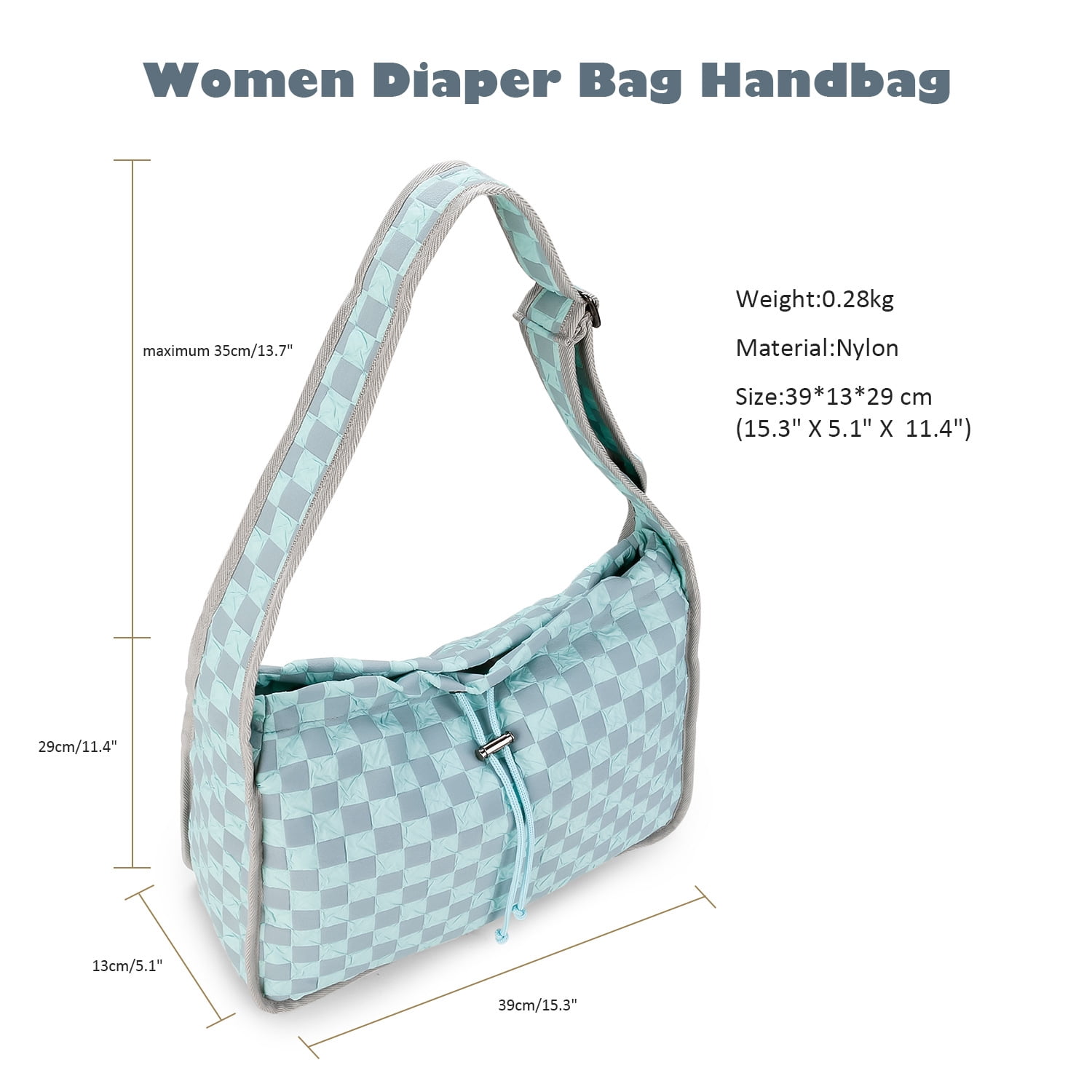 SPEKSEE Waterproof Nylon Diaper Bag Handbag - Single Shoulder Handbag with Large Capacity and Multi-function Partition for Maternal Travel