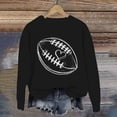 thumbnail image 2 of Holzkary Game Day Sweatshirts for Women Football Sweatshirts Funny Football Graphic Crewneck Long Sleeve Pullover Tops American Football Print Solid Color Round Neck Ladies Sweatshirt Black L, 2 of 5