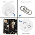thumbnail image 5 of Vintage Black Floral Waterproof Fabric Shower Curtain,Spring Seasonal Botanical Blooms Waterproof Fabric Shower Curtain for Bathroom Curtains Bathtubs Shower Curtains with 12 Hooks Small 36x72in, 5 of 8