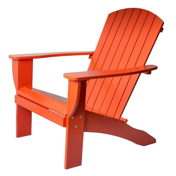 RSI RSI-AC-OR-T Riverstone Solid Cedar Adirondack Extra Wide Chair with build in bottle opener & matching folding table - Orange