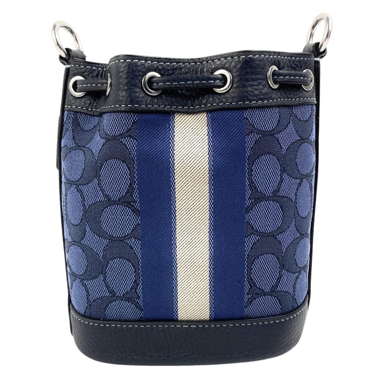 Coach (C8322) Dempsey Mini Denim Navy Jacquard Canvas Patch Coach (C8322) Dempsey Mini Denim Navy Jacquard Canvas Patch