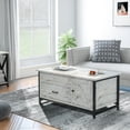 thumbnail image 1 of Mesa De Centro De Madera Rustica Elevable 2 Cajones Y Puerta, 1 of 5