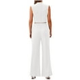 thumbnail image 3 of Chbgutlmr Business Casual Outfits for Women 2 Piece Crewneck Tank Tops Wide Leg Pants Ribbed Office Sets, 3 of 6