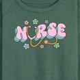 thumbnail image 3 of Instant Message - Nurse Flowers - Women's Lightweight French Terry Long Sleeve Shirt, 3 of 6