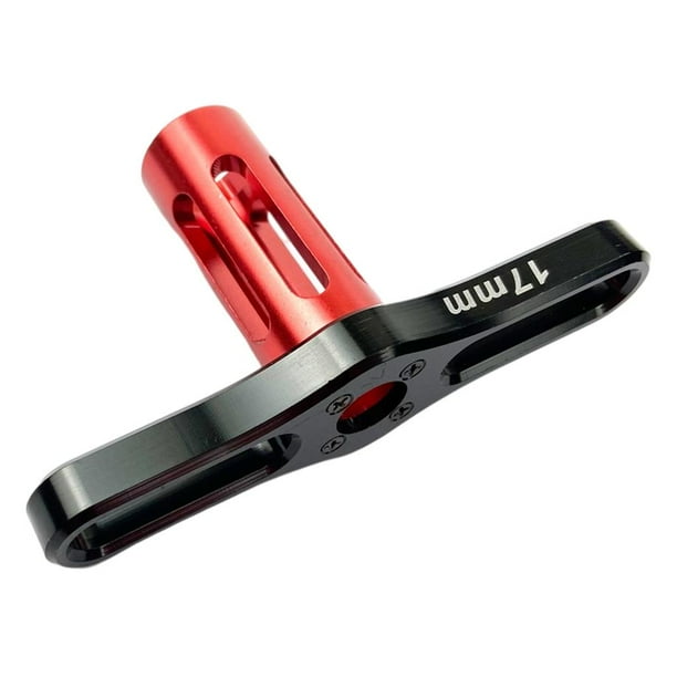 Llave hexagonal de aleación de aluminio de 17 mm para rueda RC, herramienta de reparación para coche RC Crawler 1:8 rojo