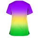 thumbnail image 5 of Tops de mujer de manga corta con cuello en V Tops uniforme de trabajo Tie-Dye gradiente Arco Iris estampado Floral con cuatro bolsillos blusa Pompotops  hkajfhjk463132, 5 of 6
