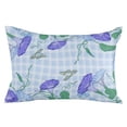 thumbnail image 7 of Garden Butterfly Morning Glory Vine Outdoor Pillow Covers Set of 2,Decorative Waterproof Throw Pillow Case,Flower on Blue Lattice Grid Cotton Linen Soft Cozy Cushion Pillowcases, 7 of 7