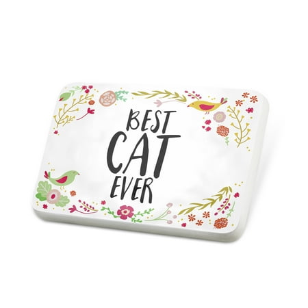 Porcelein Pin Happy Floral Border Cat Lapel Badge – NEONBLOND
